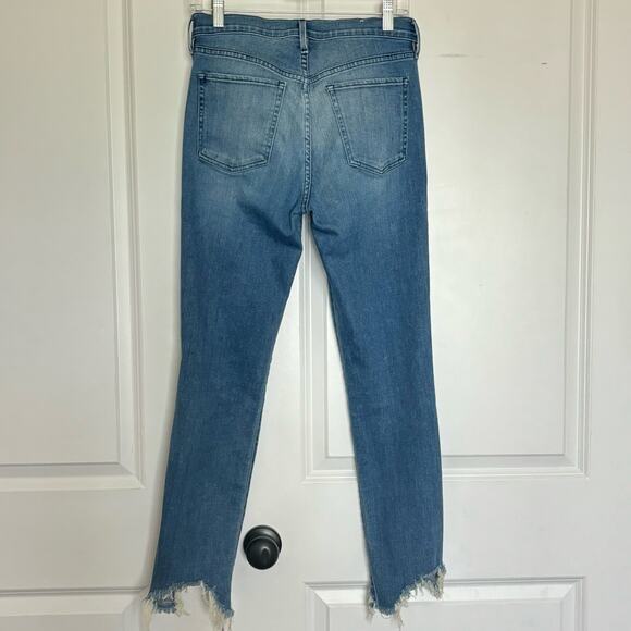 3x1 High Rise Lewis Wash Medium Blue Chewed Ankle Skinny Jean 27 - Picture 4 of 9